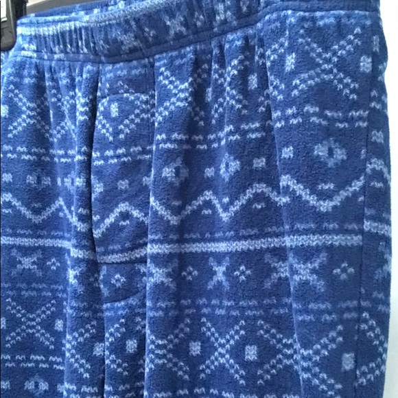 Men’s Blue Fleece Digital Holiday Print Pajama Lounge Pants - Large - Picture 4 of 7